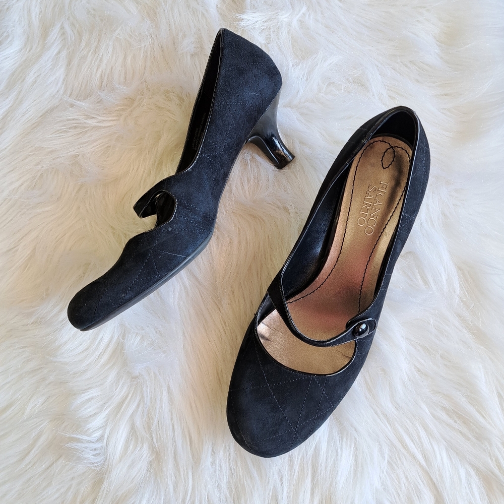 FRESH. Franco Sarto suede low kitten heels